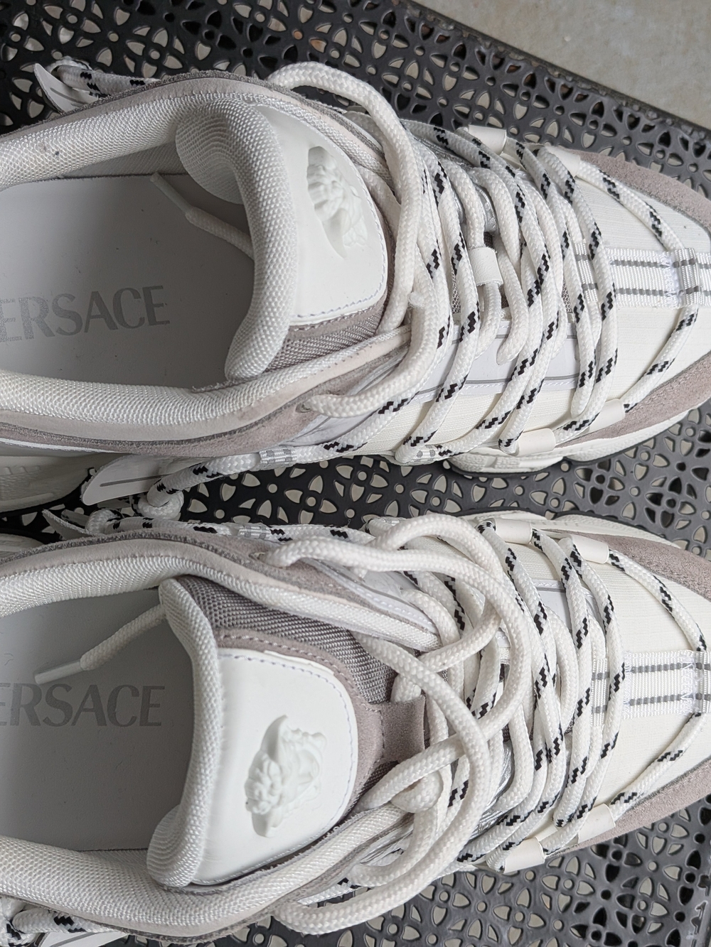VERSACE White Platform Chain Reaction Sneaker NW0T - Picture 5 of 11